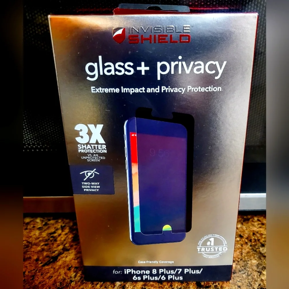 Zagg Invisible Shield Glass + Privacy for Iphone 8 Plus/7Plus/6s Plus/6 Plus